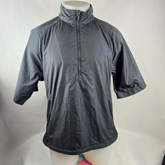 Zero Restriction Jacket Mens Medium Black 1/2 Zip Windbreaker Tour Series Golf 1 - Picture 1 of 11